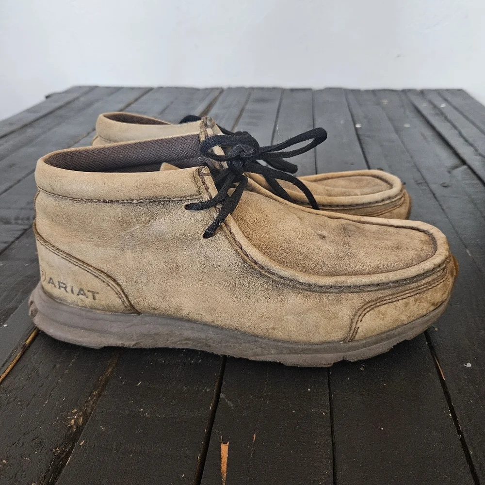 Ariat Men's 7 Spitfire Tan Brown Chukka Boots Lace Up Moccasin Work Western